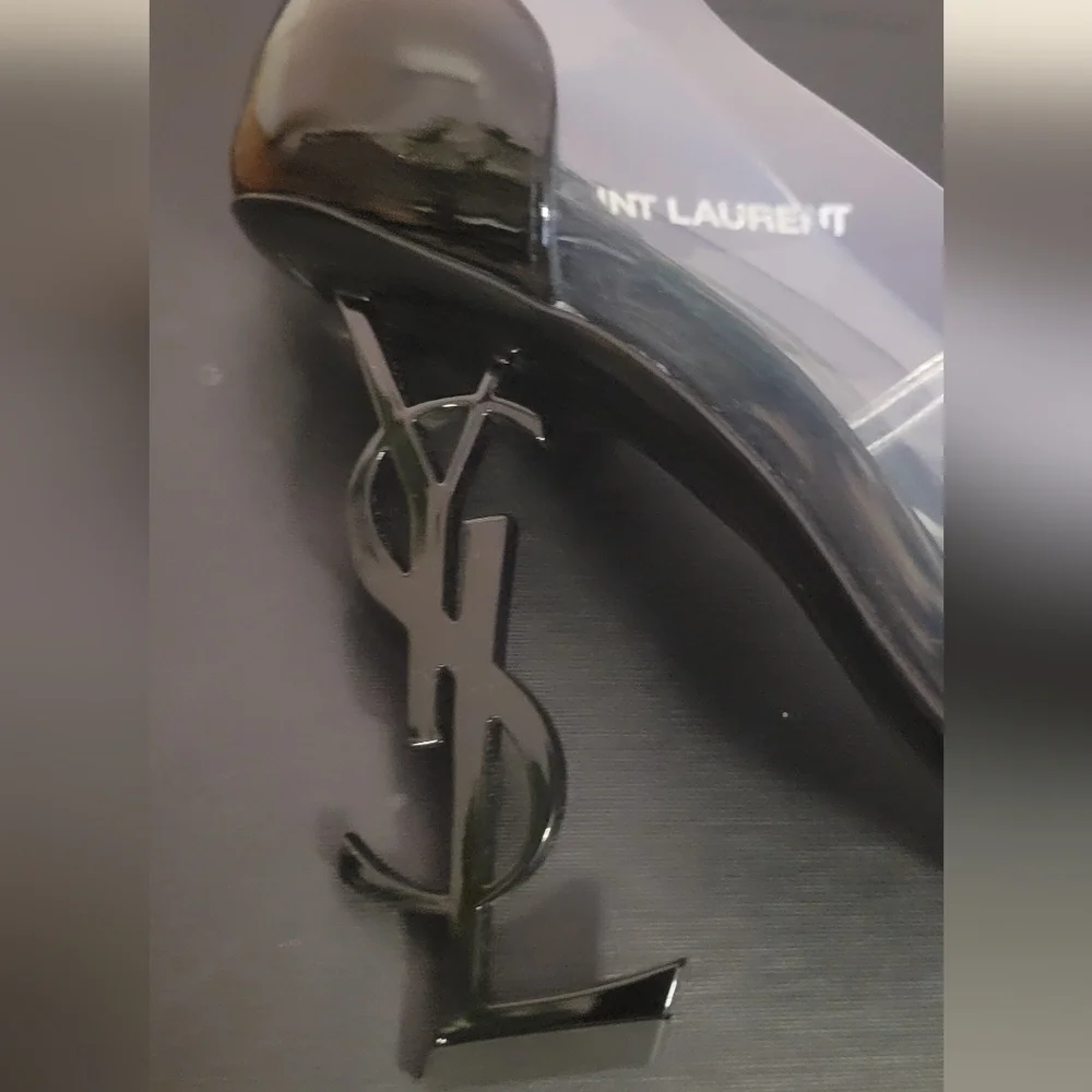 Saint Laurent Women's Black Transparent Heels - Picture 7 of 9